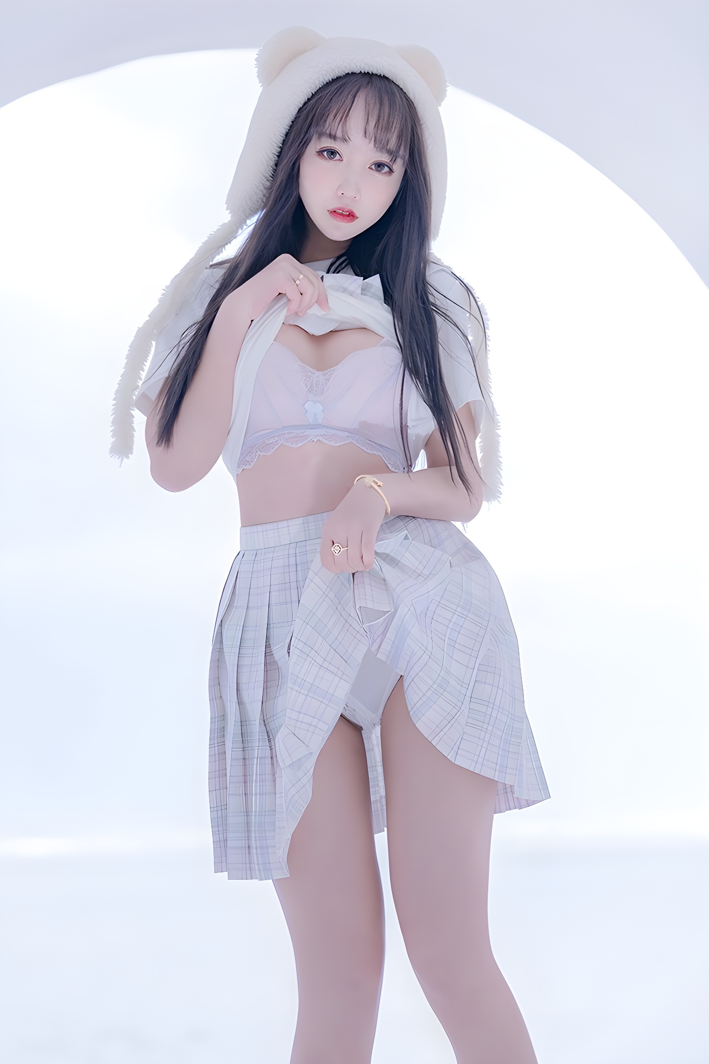 思春期少女米线线JK制服写真：美腿与青春的完美结合