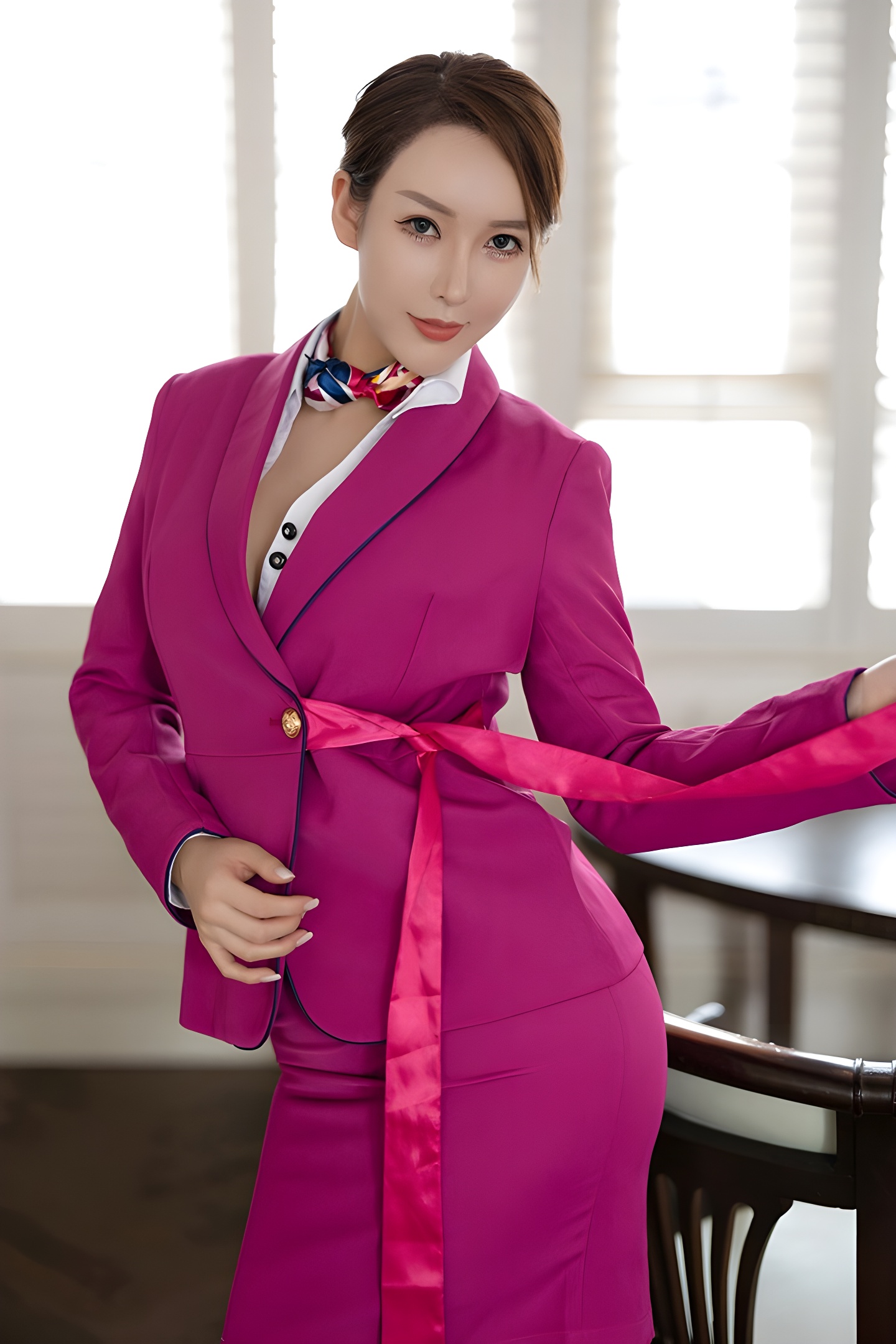 热辣空姐尤妮丝肉丝真空装惊艳亮相