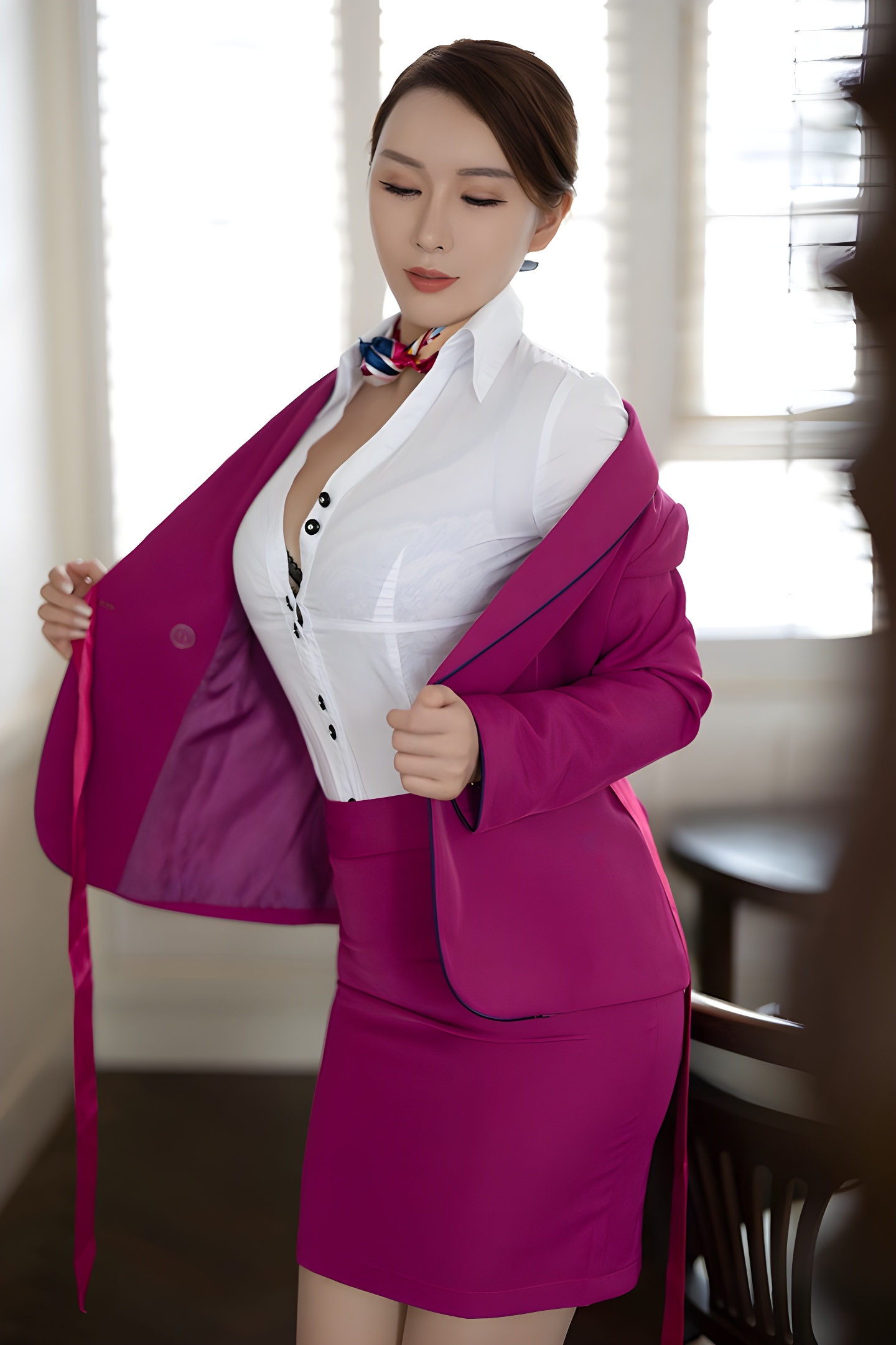 热辣空姐尤妮丝肉丝真空装惊艳亮相