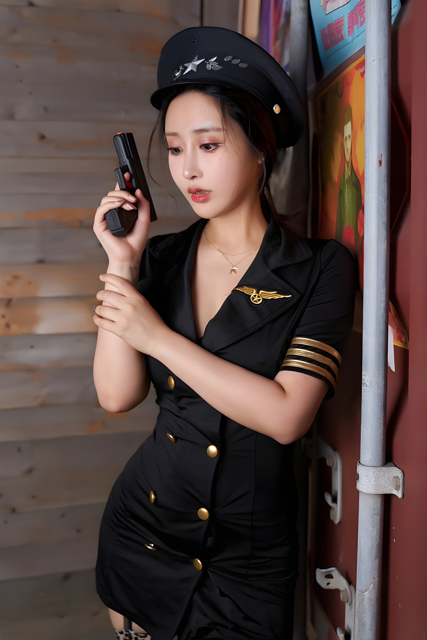 林子欣制服黑丝美腿写真，尽显职场女神魅力