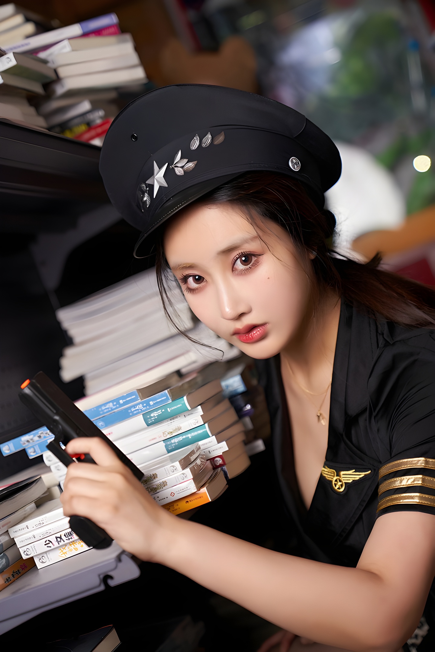 林子欣制服黑丝美腿写真，尽显职场女神魅力