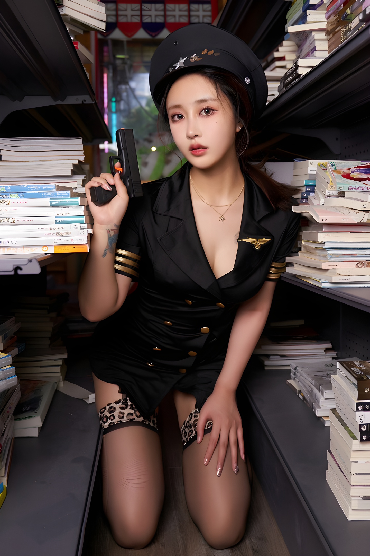 林子欣制服黑丝美腿写真，尽显职场女神魅力