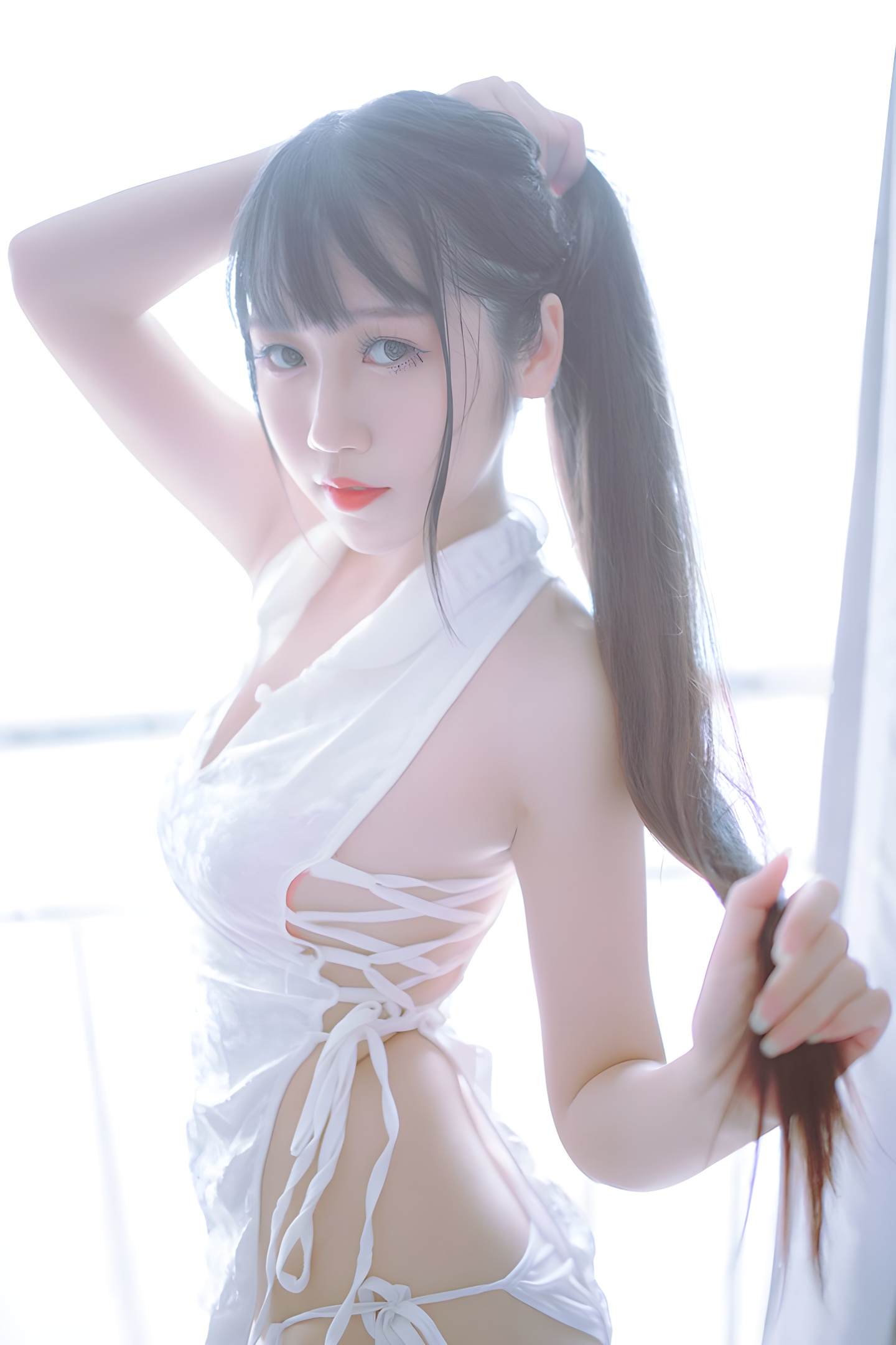 抖娘与不呆猫：黑白旗袍与丝袜的极致诱惑