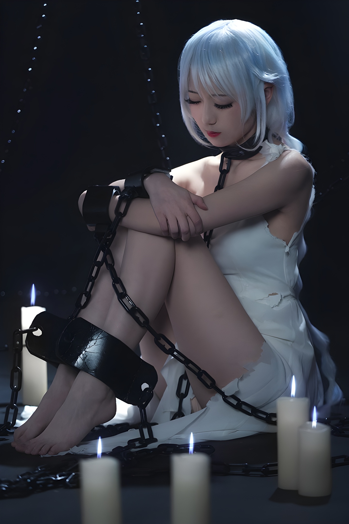 鬼舞禁欲束缚调教：COSPLAY与铁板烧的视觉盛宴