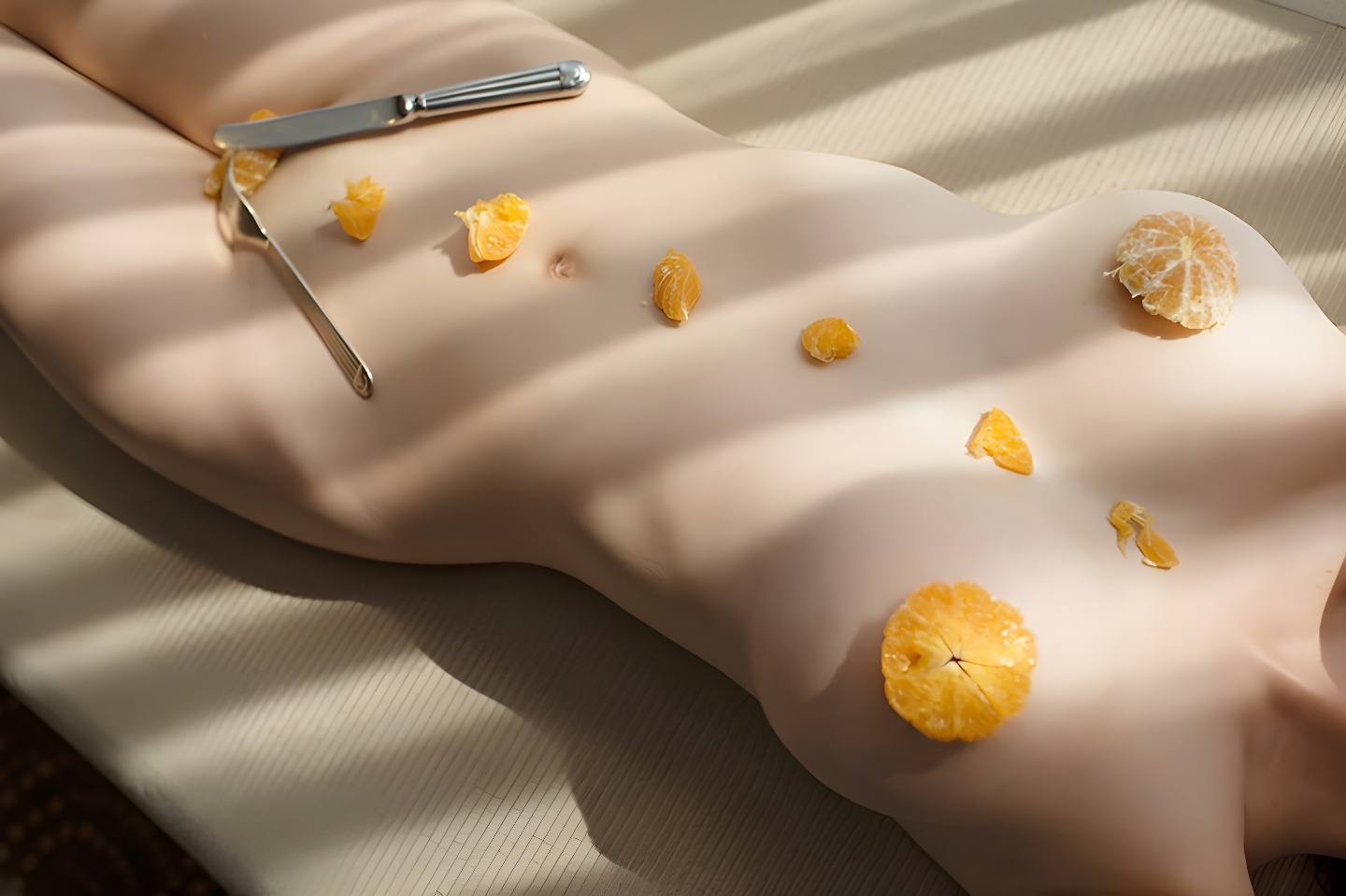 探索沈梦瑶的人体盛宴：裸身与食物的视觉奇观