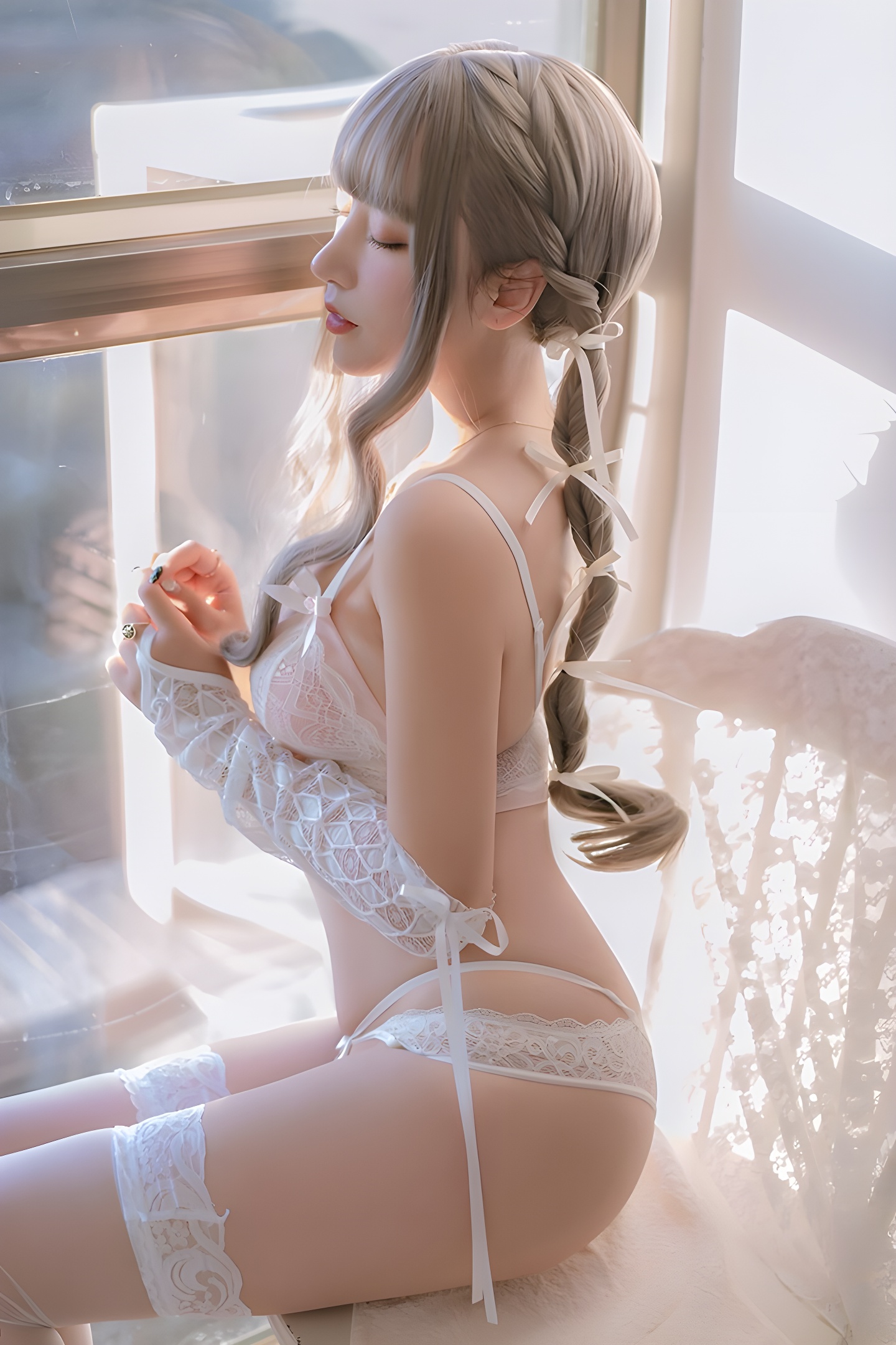 性感COS少女米线线：情窦初开大秀迷人美乳