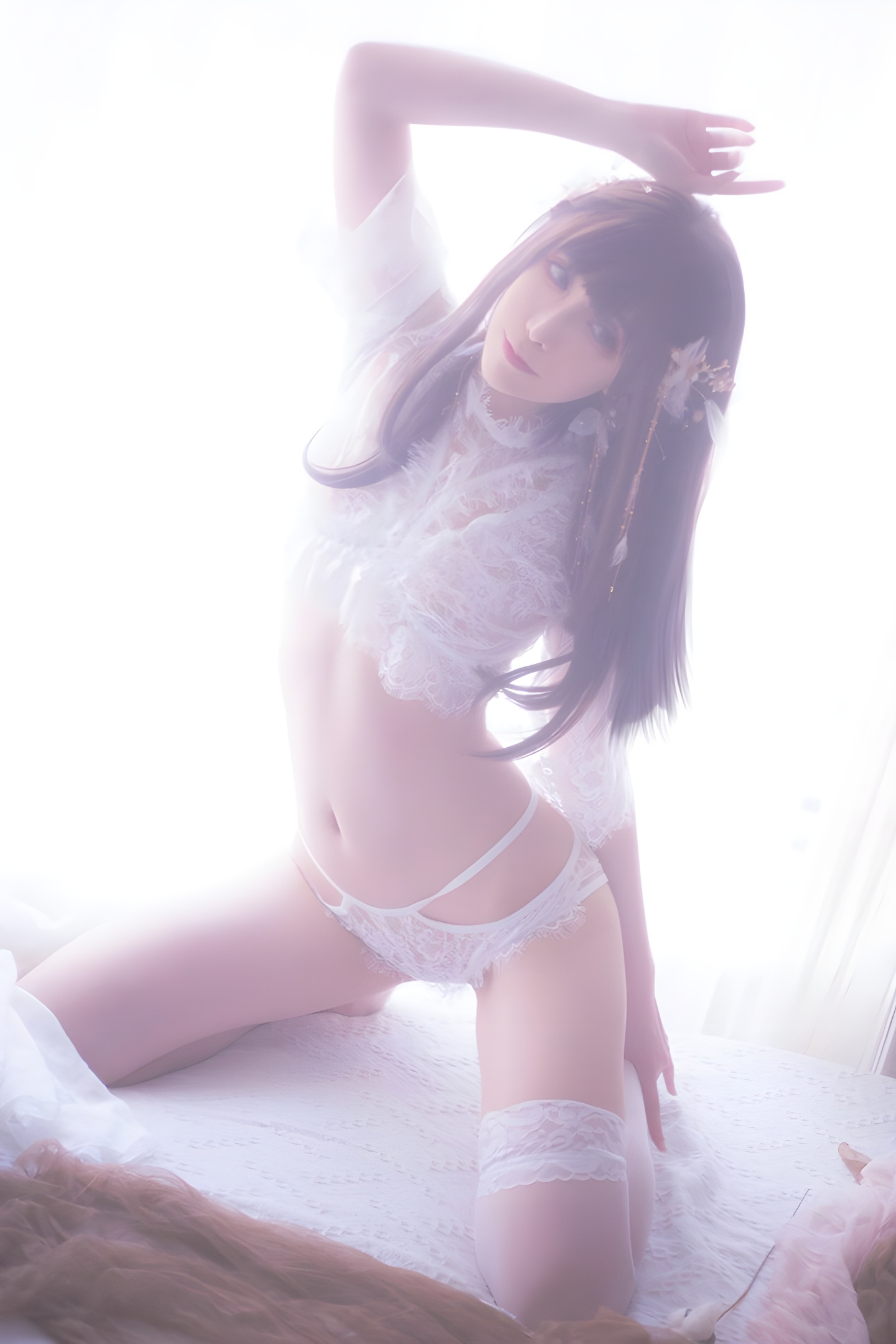 仙女妹妹翎柒蕾丝镂空睡衣：隐约露出的性感与优雅