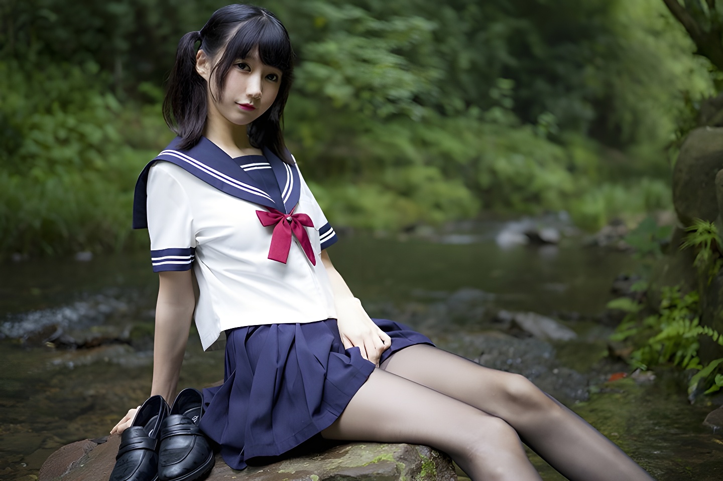 野外露出！魔物喵黑丝制服造型大揭秘，激萌学生妹的诱惑瞬间