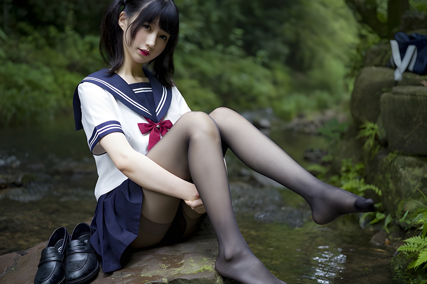 野外露出！魔物喵黑丝制服造型大揭秘，激萌学生妹的诱惑瞬间