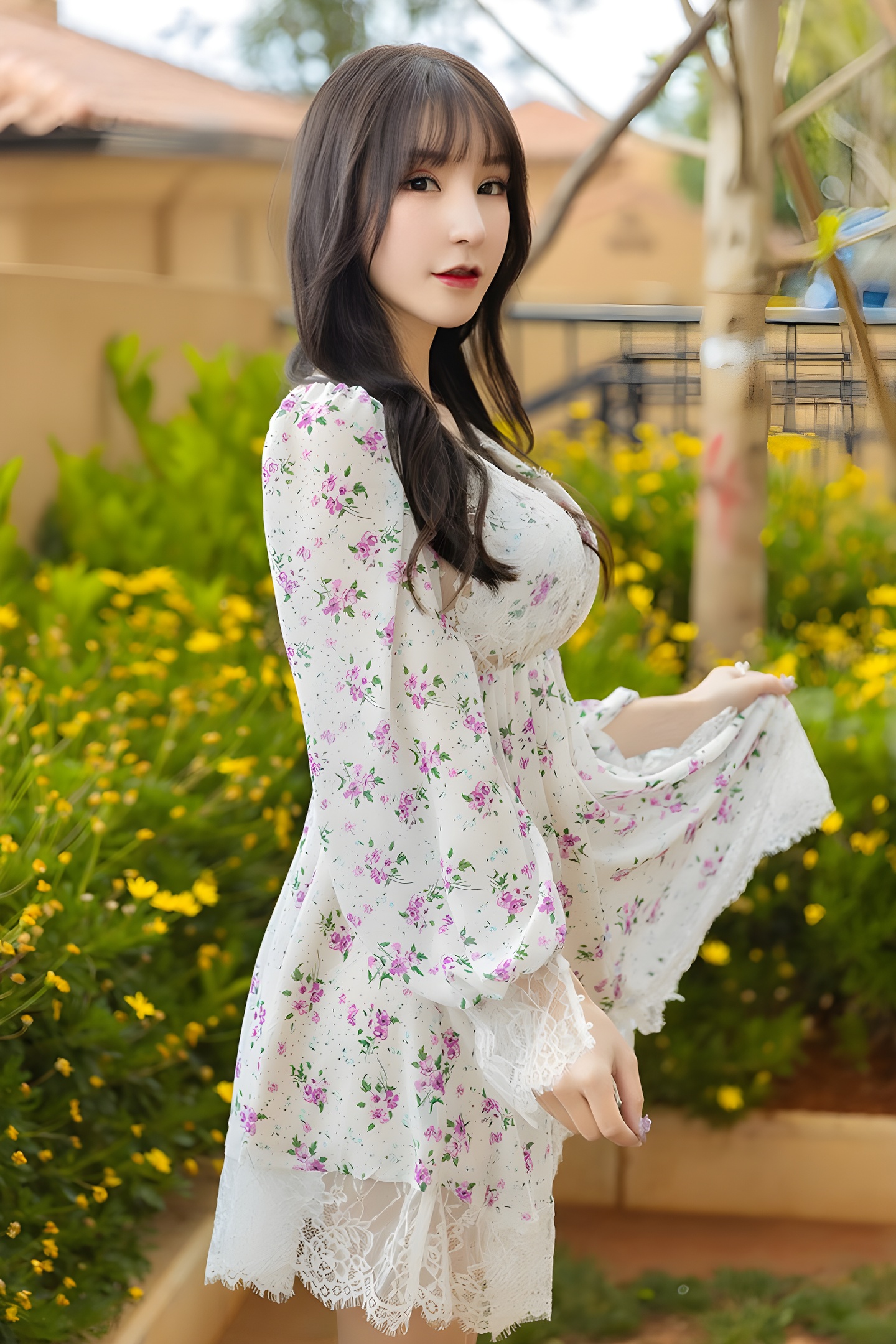 周于希纯欲风写真：透明蕾丝勾勒玉女曲线，撅臀pose撩人心弦