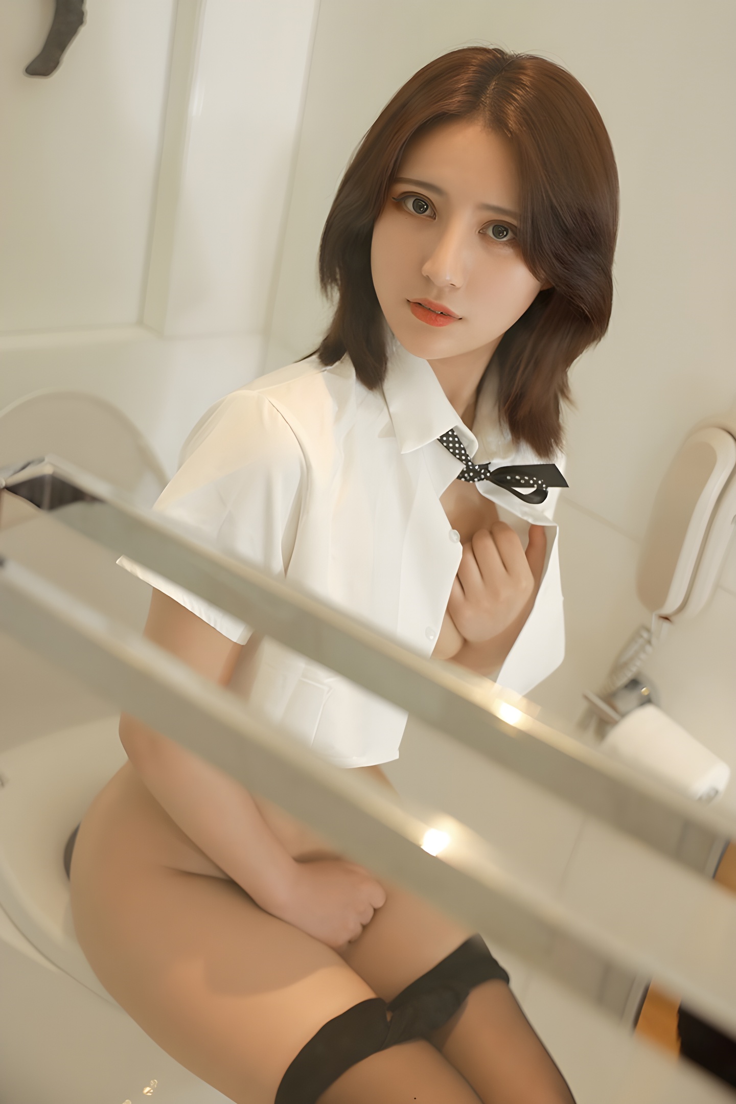 成熟少妇手掩酥胸大秀美臀，极致诱惑写真集